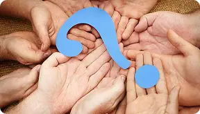 Hands joined together representing support and connection